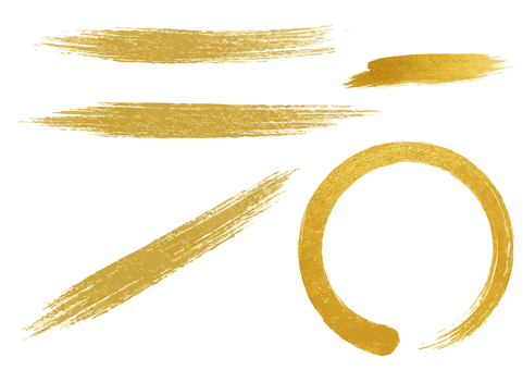 金の筆ストローク素材 金色,ゴールド,金,グランジ,ブラシ,筆,筆跡,ストローク,インク,ペイントのイラスト素材