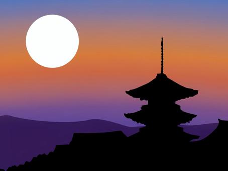 清水寺剪影, JPG 和 AI 清水寺剪影, fifty towers, kiyomizu temple, landscape material, JPG 和 AI