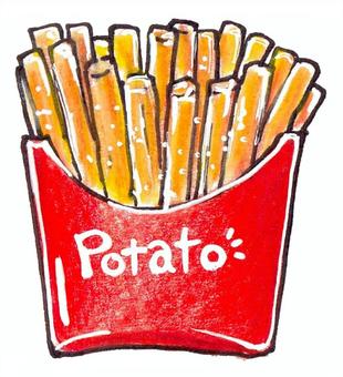 Illustration, french fries, junk food, potato, 