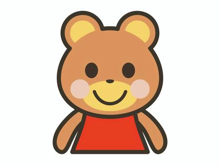 笑顔のかわいいくまキャラの上半身 クマ,かわいい,笑顔,動物,キャラクター,シンプル,子供,笑う,幼児,ポップのイラスト素材