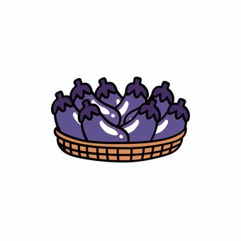 Illustration material of eggplant in a basket, , JPG, PNG and AI