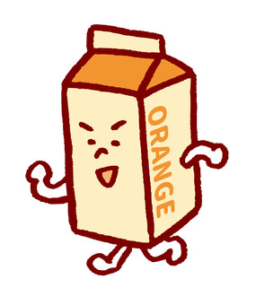 Illustration, orange juice, paper pack, juice, 