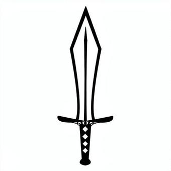 剣 剣,武器,刃物,1本,ゲーム,白,黒,かっこいい,シンプル,アイコンのイラスト素材