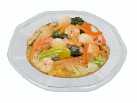 中華丼25 中華丼,食べ物,八宝菜,五目,中華,ご飯,中華飯店,あんかけ,料理,中国のイラスト素材