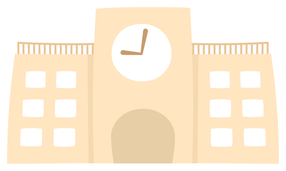 学校の校舎 学校,校舎,建物,学舎,小学校,中学校,高等学校,イラスト,素材のイラスト素材