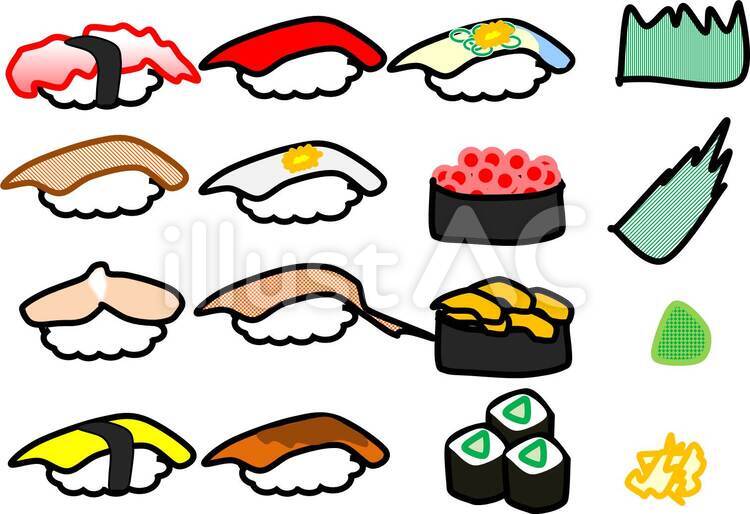 和食　お寿司セット 和食,お寿司セット,食べ物のイラスト素材