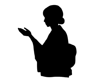 着物の女性 女性,人物,着物,女将,和,日本,料亭,案内,説明,仲居のイラスト素材