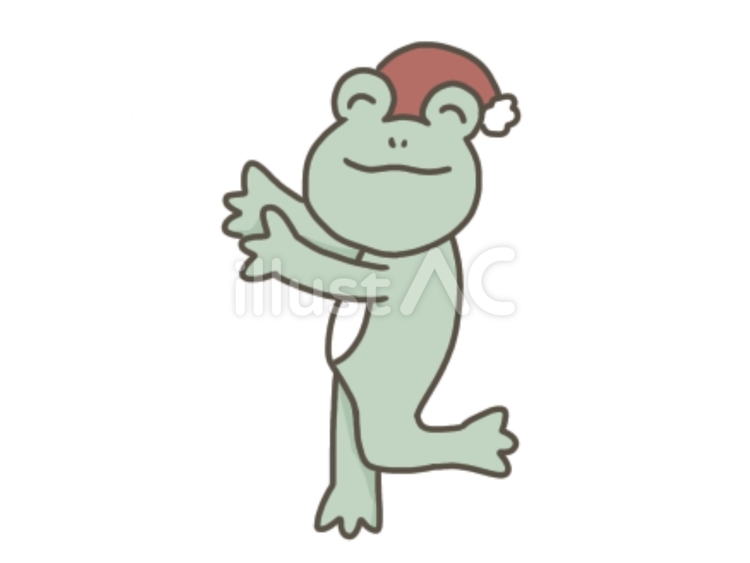 カエル　クリスマス カエル,クリスマス,冬のイラスト素材