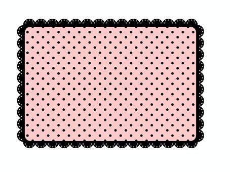 Black polka dot pink lace frame, Black polka dot pink lace frame, black, dot, dot pattern,