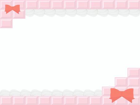板チョコとクリームフレーム（いちご） 板チョコ,ホイップ,フレームのイラスト素材