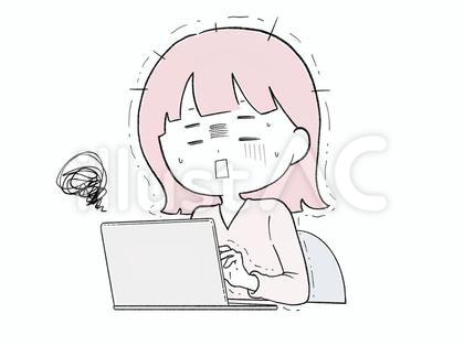 どうやらパソコンで失敗した女(ピンク)