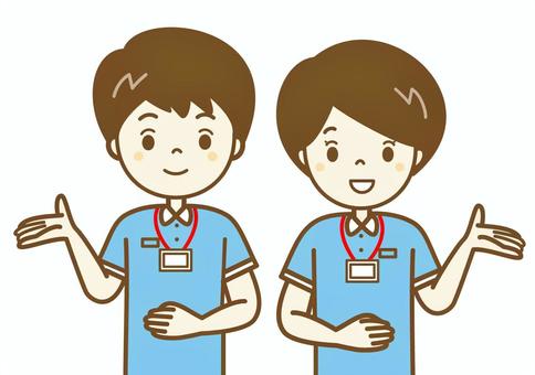 コーチ　ご案内します6 トレーニング,コーチ,インストラクター,ジム,スポーツジム,フィットネス,体操,運動,健康,スタッフのイラスト素材