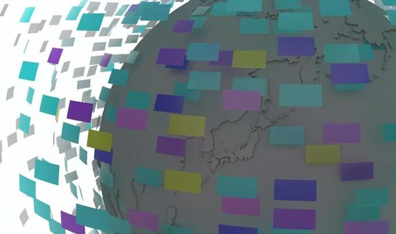サイバー空間_地球アップ 立体,３d,デジタル,サイバー,空間,地球のイラスト素材