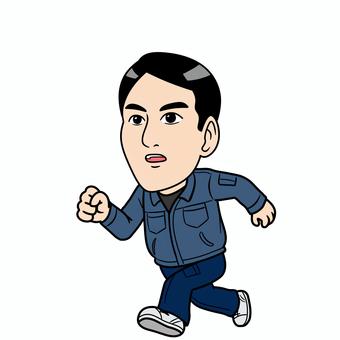 走る作業員 走る,仕事,労働,作業員,男性,人物,工場,現場のイラスト素材