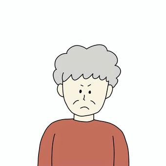 怒っているシニア シニア,人物,怒り,シンプル,老人,白髪のイラスト素材