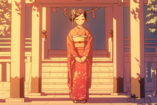 着物を着た女の子