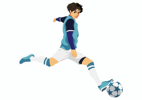 サッカー選手19 サッカー選手19 サッカー,シュート,ゴール,試合,男子選手,男性,サッカーボール,人物,全身,一人のイラスト素材