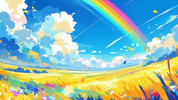 Grassland and rainbow β4, , JPG