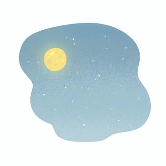 夜空 夜空,星空,月,満月,空,グラデーション,手描き,手書き,水彩,クレヨンのイラスト素材