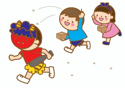 Illustration, setsubun, maki beans, beans, 