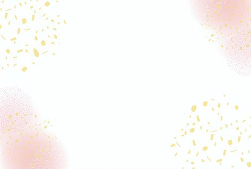 はがきサイズの和風金箔フレーム 桃色 年賀状,年賀,はがき,フレーム,はがきサイズ,新春,テンプレート,年賀はがき,和風,金箔のイラスト素材