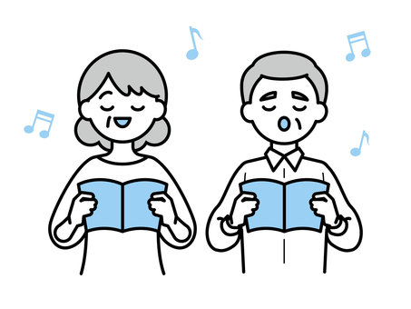 歌う高齢者のイラスト09 歌う高齢者のイラスト09 人物,男性,女性,高齢者,おじいちゃん,おばあちゃん,祖父,祖母,中年,趣味のイラスト素材
