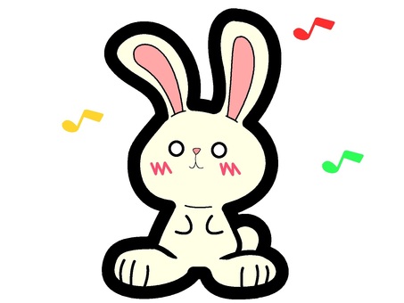 A cute white rabbit with a happy atmosphere, rabbit, animal, tiny, JPG and PNG