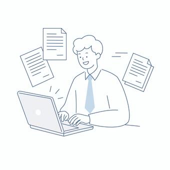 定時ダッシュするビジネスマン 人物,男性,ビジネス,仕事,会社員,帰宅,定時,退勤,働く,急ぐのイラスト素材