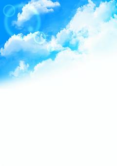 青空ポスター、チラシ(A4縦) 青空ポスター、チラシ(A4縦) 空,雲,光,青,水彩,晴れ,手描き,縦,晴天,余白のイラスト素材