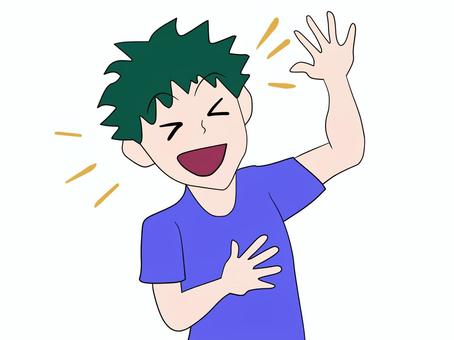 爆笑する男子 爆笑,男子,笑う,楽しい,げらげらのイラスト素材