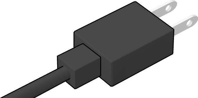 電源タップ 電化製品,電材,電源タップ,電気コード,コンセント,黒色,3dcg,立体,デフォルメ,背景透過のイラスト素材
