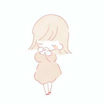 オカリナを吹く女性2 演奏,オカリナ,女,手描き,シンプル,ゆるい,音楽,全身,かわいい,水彩のイラスト素材