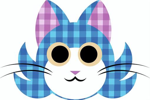 青いネコ 猫,ネコ,青,アイコン,動物,かわいい,顔のイラスト素材