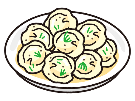ロシア料理ペリメニ ペリメニ,水餃子,餃子,ロシア,ロシア料理,東欧料理,ソウルフード,ダンプリング,家庭料理,伝統料理のイラスト素材