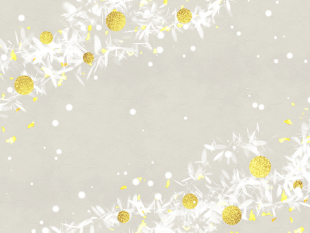 冬をイメージした背景 白,背景,キラキラ,金,雪,丸,クリスマス,フレーム,紙,手書きのイラスト素材