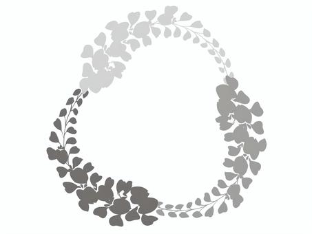 藤の花のフレーム（円・３色）03
