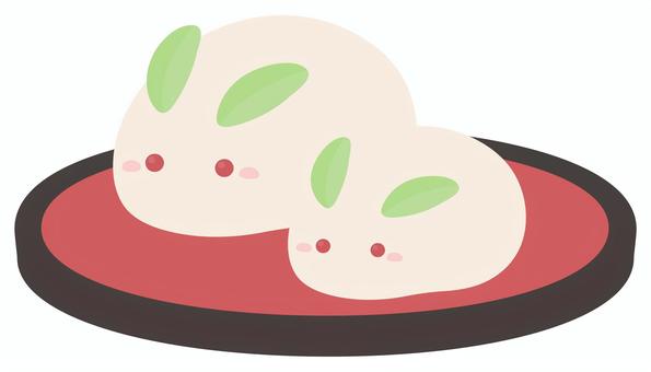 雪うさぎの親子 雪うさぎの親子 冬,雪,雪うさぎ,雪兎,ゆきうさぎ,年賀状,正月,お正月,冬休み,手描きのイラスト素材
