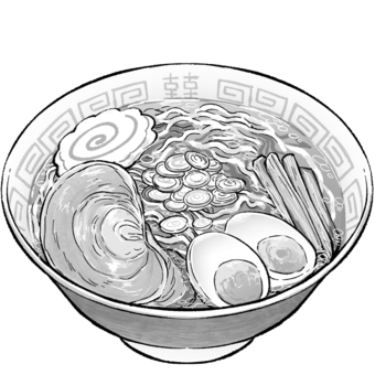 Illustration, food, black and white, monochrome, 