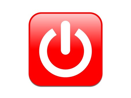 ■電源ポタン　あか 電源ボタン,あか,オン,オフ,起動,終了,パソコン,電化製品のイラスト素材