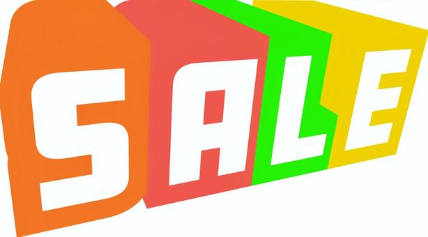 カラフルで立体的なSALEのロゴイラスト 文字,チラシ,ロゴ,英語,ワンポイント,装飾,イラスト,sale,3d,立体的のイラスト素材