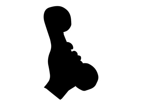 受話器を握る手元のシルエット 受話器,固定,電話,握る,手元,通話,手描き,シルエット,黒のイラスト素材