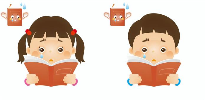 本を読む子ども3 本を読む子ども3 本,図鑑,読書,図書館,本屋,学習,子ども,人物,男の子,女の子のイラスト素材