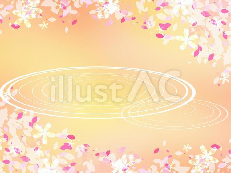 桜　背景13 春,和風,水彩のイラスト素材