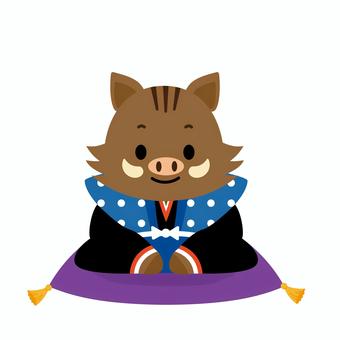 新年あいさつ干支 亥 新年あいさつ干支 亥 亥,亥年,イノシシ,干支,動物,かわいい,年賀状,年賀状素材,新年,和風のイラスト素材