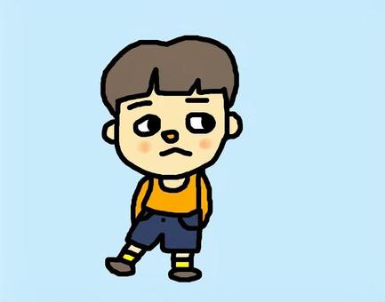 うらやましいと思っている子供 男の子,うらやましい,引け目,比べる,気持ちのイラスト素材