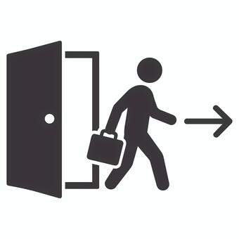 会社を去る離職者ピクト 離職,退職,転職,会社,職場,人物,人材,雇用,退職者,人手不足のイラスト素材