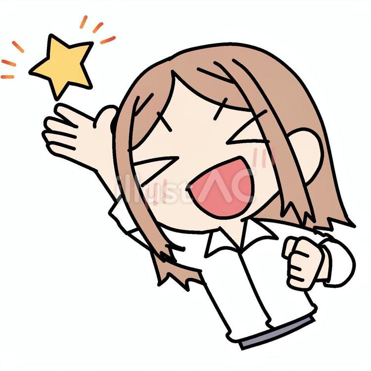 星と笑顔の女性 女性,星,笑顔のイラスト素材