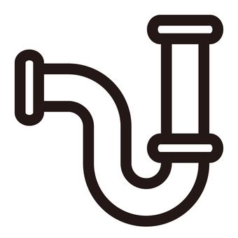 排水管のシンプルアイコン 排水管,排水,汚水,生活排水,下水道,設備,水道,上下水道,配管,アイコンのイラスト素材
