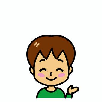男の子　案内 子供,案内,男の子,手,説明,おすすめ,ガイド,男子,笑顔,すすめるのイラスト素材