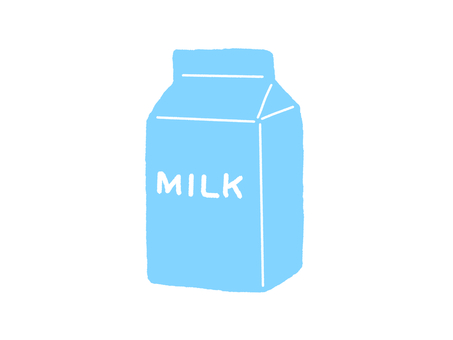 紙パック牛乳 牛乳,紙パック,水色,青,飲み物,乳製品,シンプル,アルファベット,ミルク,1個のイラスト素材